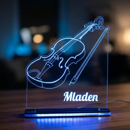 3D LED lampa Violina sa imenom