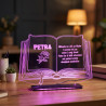 3D LED lampa Otvorena knjiga sa ružom