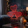 3D LED lampa I Love You sa tri srca